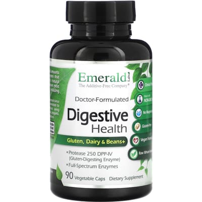 Emerald Laboratories, Spijsverteringsgezondheid, Gluten, Zuivel & Soja+, 90 Vegetarische Capsules