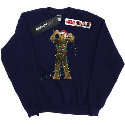 Star Wars Dames/Dames Chewbacca Kerstverlichting Sweatshirt (Marineblauw)