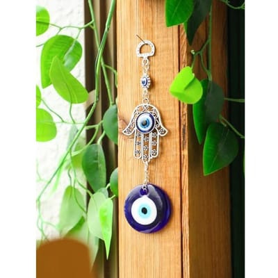 1 stuks Blauw Oog Legering Hamsa Hand Hanger Boze Oog Amulet, Huisdecoratie, Kamerdecoratie, Wanddecoratie Cadeaus Verjaardag Afstuderen one-size veelkleurig