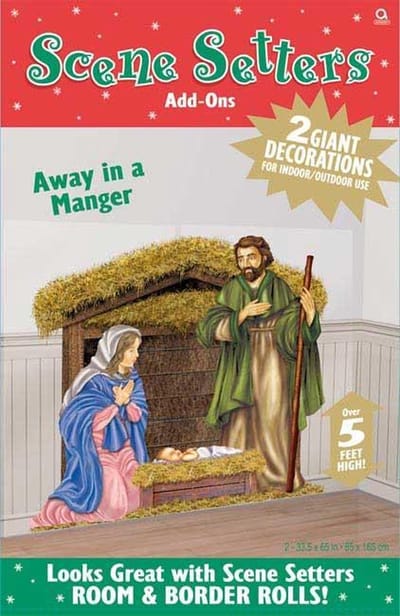 Scene Setter Muurposter Kerstmis Jozef, Maria en Kindje Jezus