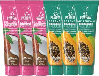 DR PAWPAW - 3 x Dr. Pawpaw Hand Cream Cocoa & Coconut + 3 x Hand Cream Naturally Fragranced - 6 Pak - Voordeelverpakking