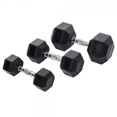 Taurus Hex TPE Single Dumbbell 2.5kg – Hexagonale Halter met Rubberen Coating – Antislip Grip – Functionele en Krachttraining – Per Stuk Geleverd