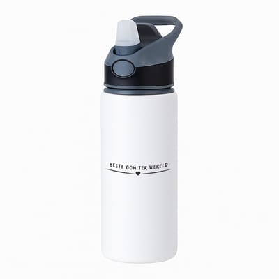Hacebo® - Beste oom ter wereld waterfles met rietje zwart - Oom - uncle - leuk cadeau voor je oom - water fles - 650ML