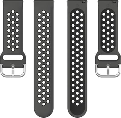 Siliconen bandje - geschikt voor Huawei Watch GT Runner 2 / GT 2(e) 46 mm / GT 3 / 4 / 5 (Pro) 46 mm / Watch 3 (Pro) / Watch 4 (Pro) / GT 6 (PRO) 46mm - antraciet-zwart