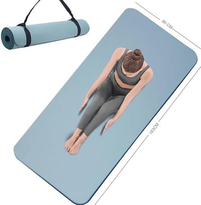 Dubbelzijdige antislip yogamat 72" x 32" x 1/3" - Extra brede en dikke mat voor yoga, pilates en training