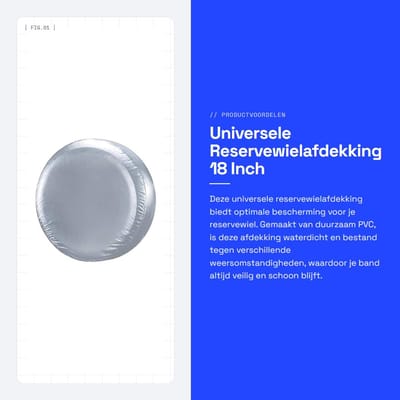 Dailygoods- Reservewielafdekking Universeel 18 Inch - Bandencover - Waterdichte Bescherming - PVC - Geschikt voor Aanhanger/Auto - Diameter 82-84 cm - Wielcover