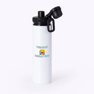 Hacebo® - This is my monday mug waterfles met draaidop zwart - Quotes - maandag - dit is mijn maandag mok - verjaardagscadeau - kado - gift - geschenk - huil emoji - water fles - 850ML