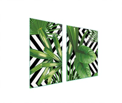 TMK ArtDeko - Snijplank - 100x52 cm - Motief 'Liście' - Glas - Veelzijdig