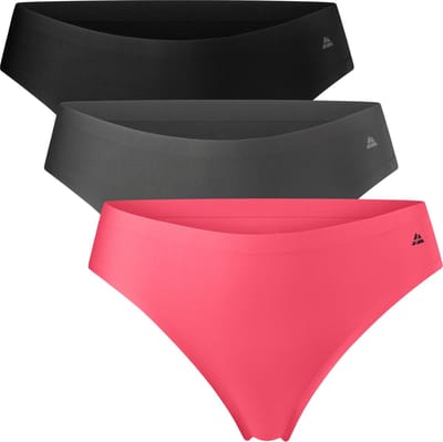 DANISH ENDURANCE Naadloze Strings voor Dames - Sporten & Iedere dag - 3-pack - Veelkleurig - Maat S