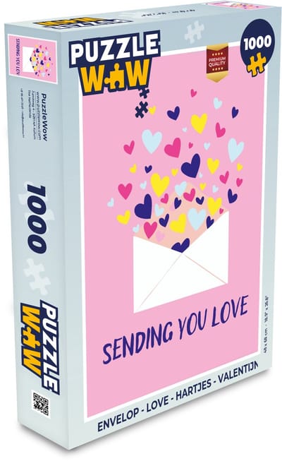 Puzzel Envelop - Love - Hartjes - Valentijn - Legpuzzel - Puzzel 1000 stukjes volwassenen