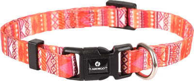 Flamingo Syb - Halsband Honden - Halsband Syb Oranje/roze/wit Xs 20-35cm 10mm - 1st