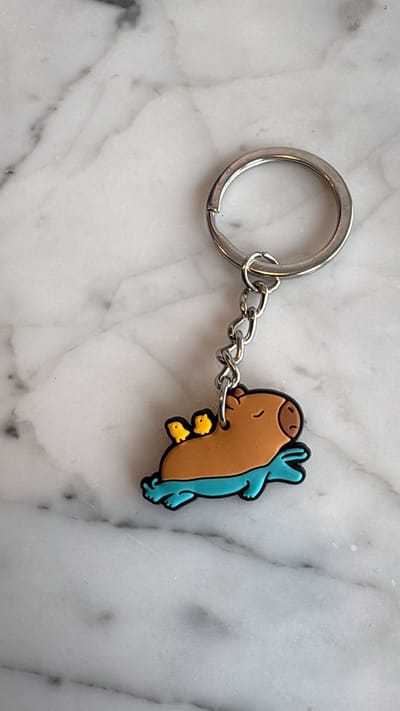 Akyol Capybara Sleutelhanger – Schattig Knaagdier - Accessoire – Capybara Cadeau - capybara sleutelhanger - knaagdier