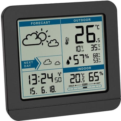 Draadloos Weerstation met Buitensensor, Weersvoorspelling en Radiogestuurde Klok