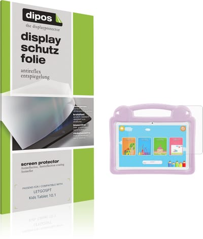 dipos – 2x Matte Beschermfolie geschikt voor LETGOSPT Kids Tablet 10.1 | Krasbestendige & antireflecterende Screenprotector Ultra-Thin