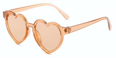 DAEBAK Kleurvolle Kinder hartjes zonnebril in hart vorm [Bruin / Brown] Festival Sunglasses - Zonnebrillen Child