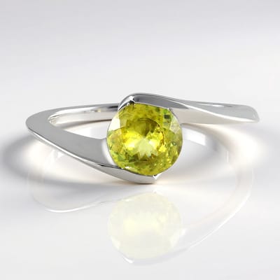Cavill - Zilveren ring met 1,171 ct briljant geslepen Sfeen uit Madagaskar - 925 Sterling Zilver met Platina Coating - Moderne Bezel Ring Dames