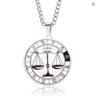 Actie4you® - Sterrenbeeld Ketting – Ketting met Hanger – Horoscoop Ketting – Stalen Ketting – Roestvrijstaal - Weegschaal