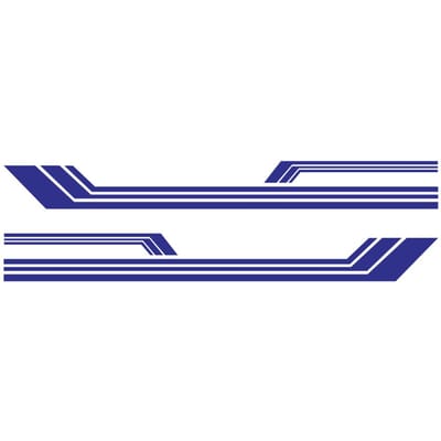 2 Stuks Universele Zijsticker Lange Streep Auto Carrosserie Racing Sport Stickers Carrosserie Raamstickers voor RV, blauw