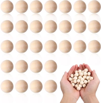 100 Stuks Houten Ballen voor Creatieve Projecten, 1.5 cm Onbehandelde Houten Ballen voor DIY, Sieraden Maken en Kunstwerken