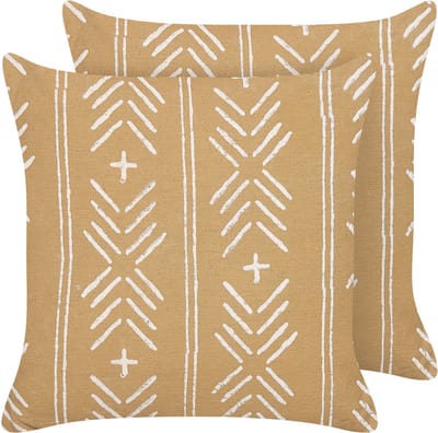 BANYAN - Sierkussen set van 2 - Zandbeige - 45 x 45 cm - Katoen