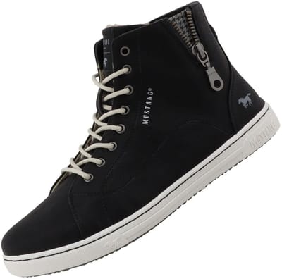 Mustang dames hoge sneaker zwart