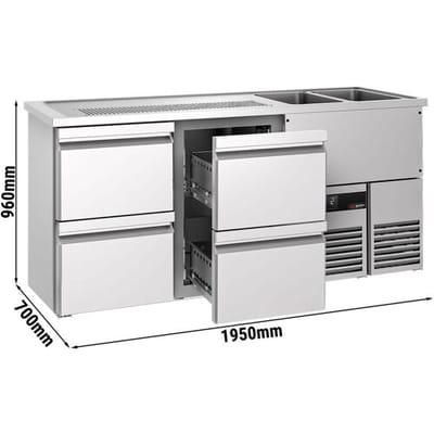 GGM Gastro Biertheke PREMIUM - 1950x700mm - mit 4 Schubladen