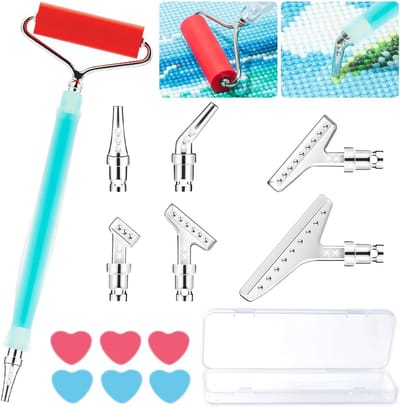 Diamant Schilderen Pen Set met Metalen Tips en Ergonomische Houder - 5D Diamond Art Gereedschap & Accessoires