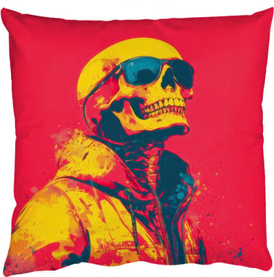 Sierkussens - Kussentjes Woonkamer - 50x50 cm - Zonnebril - Schedel - Jas - Rood