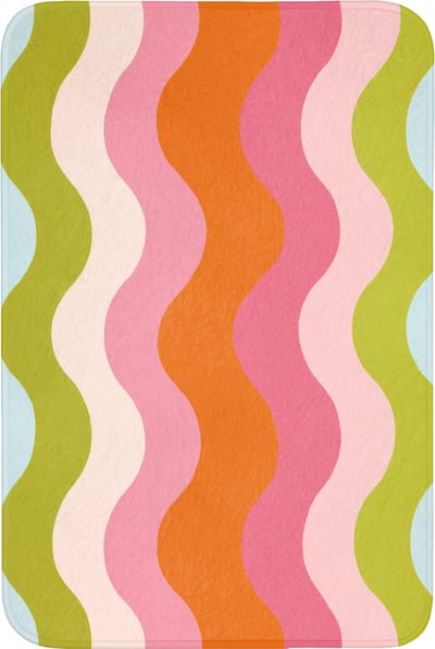 Badmat 60x90 cm - Antislip - Banen - Golven - Kleurrijk - Verticaal - Badmatten voor badkamer - Badkamermat - Douchemat - Badkamer mat