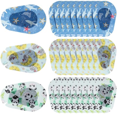 Dailygoods- Oogpleisters 30 stuks - Zelfklevend - Ademend - Veelkleurig - Grappige Dierencartoons - Geschikt voor Kinderen - Ooglapjes