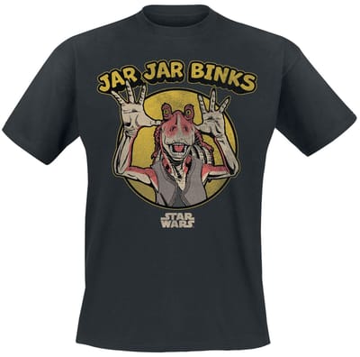 Star Wars - Disney T-shirt - Episode 1 Silly Jar Jar - M - voor Mannen - zwart