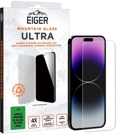 Eiger Mountain Glass ULTRA EDGE Geschikt voor iPhone 15 Plus / 15 Pro Max Tempered Glass