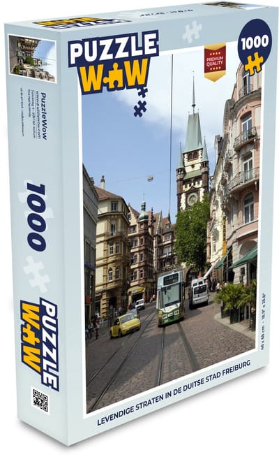 Puzzel Levendige straten in de Duitse stad Freiburg - Legpuzzel - Puzzel 1000 stukjes volwassenen