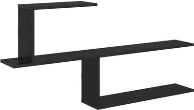 vidaXL - Wandplank - Zwart - eiken - 122 - x - 18 - x - 60 - cm - Bewerkt - hout