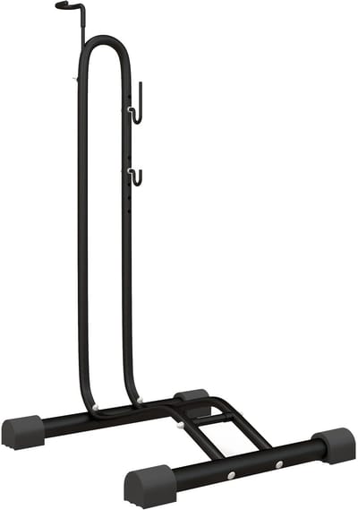 DIMICO - Fietsstandaard - Fietsrek garage - Verticaal en horizontaal - Verstelbare haken - 45 x 44 x 118 cm - Meerdere Wielmaten