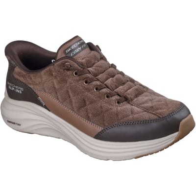 Skechers Contour Foam Cordelux Textiel Heren Bruine Cozycord/Pu Sneakers