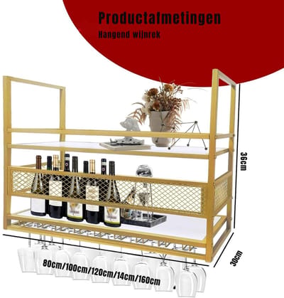 RONN® Barkast - Drankkast - Barmeubel - Goud -‎25cm x 150cm x 90cm