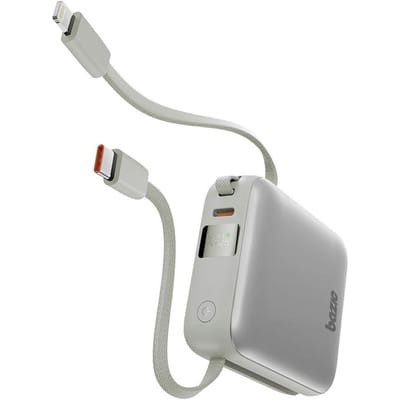 PowerBank 3 en 1 Bazic Fusion Mini 10000mAh câble USB-C/Lightning gris