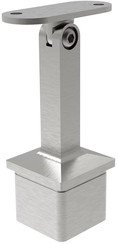 Leuninghouder Palen - Roestvrij Staal - Trap Montage - Verstelbaar Hoekstuk - 40x40 mm - Zilver