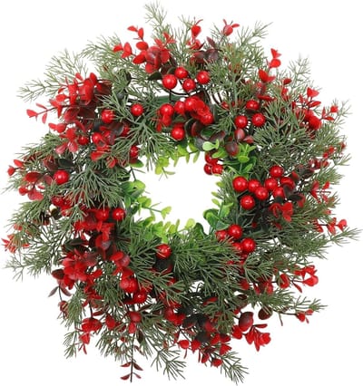 Dailygoods - Kerstkrans, YouXiaor Kerstkrans voor deuren, decoratieve dennenkrans Kunstmatige slinger Bessen Kerstslinger Krans Advent slinger voor deur Kerstdecoratie