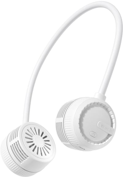 Draagbare nekventilator - Handsfree ventilator zonder bladen - USB oplaadbare persoonlijke koelventilator - Geschikt voor buitenactiviteiten/kamperen/kantoor - Wit.