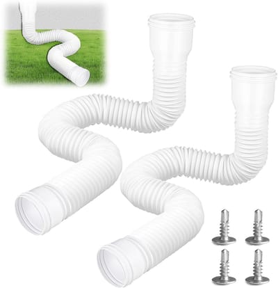 Flexibele Regenpijp Verlenging 150 cm voor Afvoer en Waterafvoer, Ideaal voor Tuin en Dakdrainage (2 Stuks Wit)