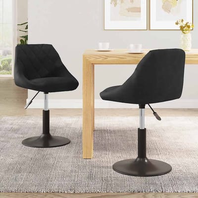 vidaXL Eetkamerstoelen draaibaar 2 st fluweel zwart