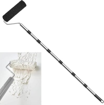 Plamuurrol Speciale Rol - Coatingroller Plamuurmassa - Wandafwerking Aanbrengen - Premium Nylon Rol - 23 Cm Rolbreedte - Zilver