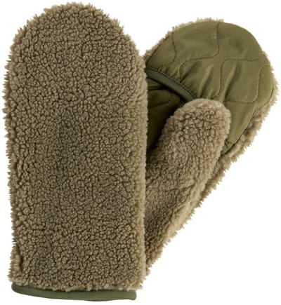 camel active Teddyhandschoenen met materiaalmix - Maat womenswear-S - Licht kaki