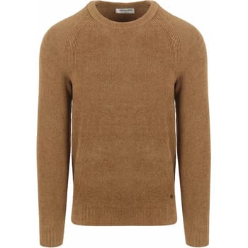 No Excess Pullover Crewneck Ribknit Super Soft Khaki Maat: XXL | Sweaters Outlet | Heren | Bruin