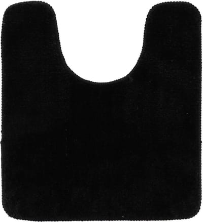Tendance Toiletmat/wc mat Aquarius - met uitsparing - anti slip - microvezel - zwart - 45 x 50 cm - badkamer matten