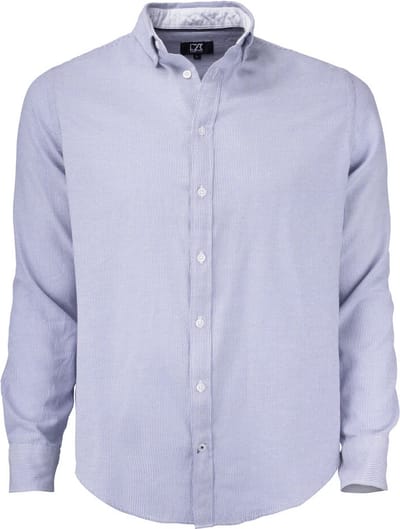 Cutter & Buck Belfair Oxford Shirt Heren 352400 - French blauw/ Wit gestreept - M