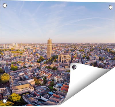 Gards Tuinposter Utrecht vanuit de Lucht - 50x40 cm - Tuindoek - Tuindecoratie - Wanddecoratie buiten - Tuinschilderij