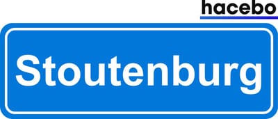 Hacebo - Plaatsnaam Sticker - 29x10 CM - Stoutenburg sticker - Verkeersborden sticker - grappige cadeaus - Stoutenburg